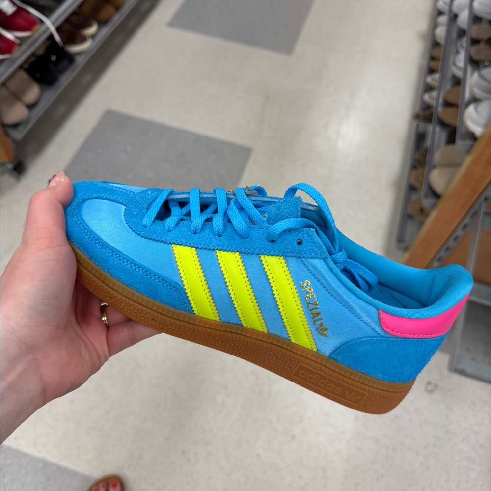 Adidas spezial Bright Blue and Neon Yellow Sneakers